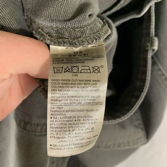 Gap Pants Women's 12 Solid Grey Pull On Elastic Waist High Rise - Picture 7 of 9